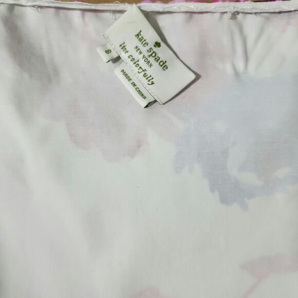 Kate Spade New York "Blooms" Stretch Cotton Peplum Top Size 8 Floral - Picture 5 of 16